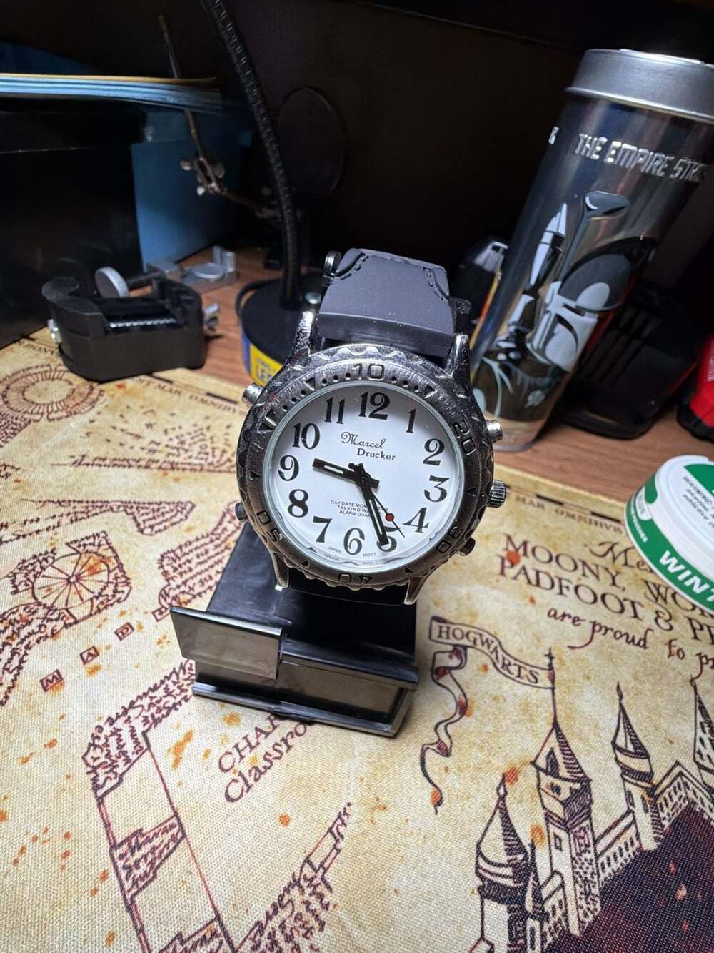 Marcel Drucker Talking Watch REF#23-392 Stainless Steel Quartz